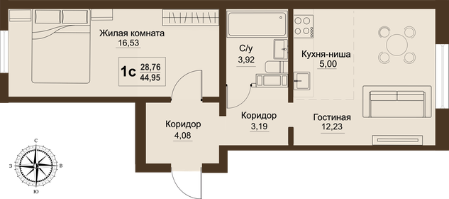 56,4 м², 2-комнатная квартира 5 670 210 ₽ - изображение 16