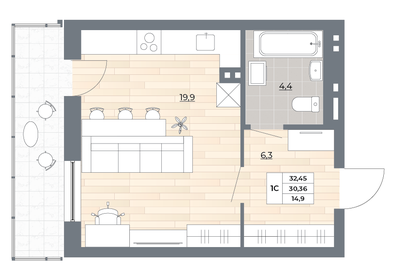 42,5 м², 2-комнатная квартира 10 950 000 ₽ - изображение 50