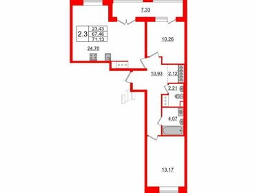 65,7 м², 2-комнатная квартира 15 080 445 ₽ - изображение 36