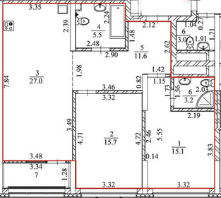 Квартира 82 м², 2-комнатная - изображение 2