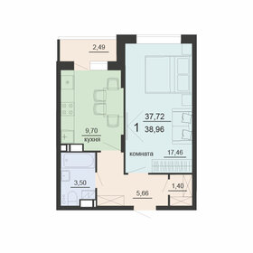 37,3 м², 1-комнатная квартира 3 916 500 ₽ - изображение 10