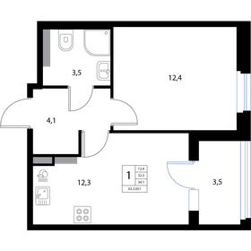 33,9 м², 1-комнатная квартира 6 308 790 ₽ - изображение 2