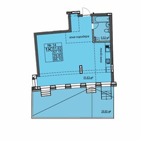 Квартира 66,1 м², 1-комнатная - изображение 1