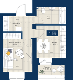 46,6 м², 1-комнатная квартира 3 850 000 ₽ - изображение 79