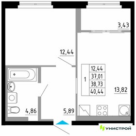 Квартира 38,7 м², 1-комнатная - изображение 1