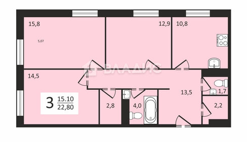 Квартира 78,3 м², 3-комнатная - изображение 1