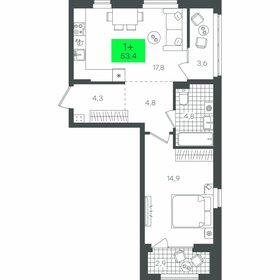 52,8 м², 1-комнатная квартира 7 000 000 ₽ - изображение 17