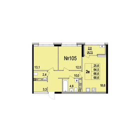 58,3 м², 2-комнатная квартира 6 300 000 ₽ - изображение 107