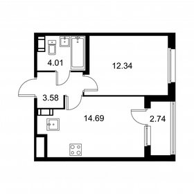 Квартира 36 м², 1-комнатная - изображение 1