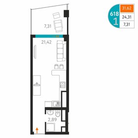 Квартира 31,6 м², студия - изображение 1
