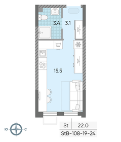 21,6 м², квартира-студия 8 600 000 ₽ - изображение 31