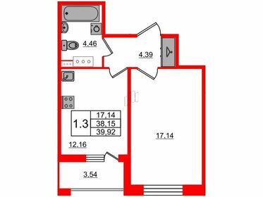 40,8 м², 1-комнатная квартира 9 400 000 ₽ - изображение 88