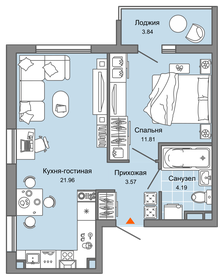 Квартира 30 м², студия - изображение 1