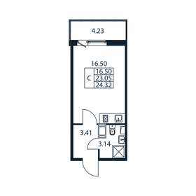 24,3 м², квартира-студия 4 185 888 ₽ - изображение 68