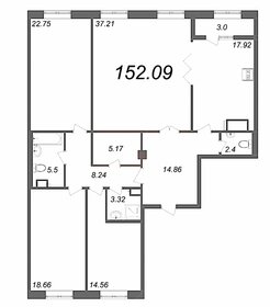 Квартира 152,2 м², 4-комнатная - изображение 1