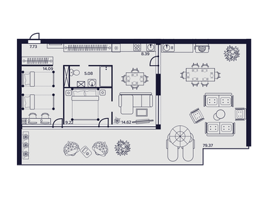 Квартира 138,5 м², 3-комнатные - изображение 1
