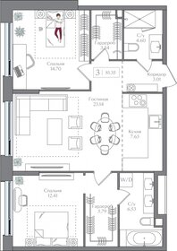 Квартира 81,4 м², 3-комнатная - изображение 1