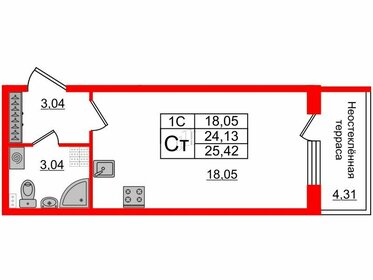 24,2 м², квартира-студия 4 650 116 ₽ - изображение 48