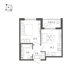 Квартира 36,8 м², 1-комнатная - изображение 1