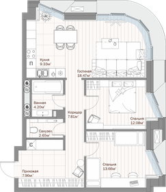 53 м², 1-комнатная квартира 16 303 440 ₽ - изображение 41