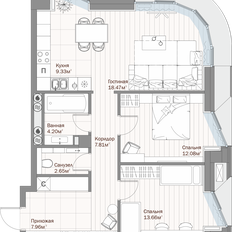 Квартира 76,2 м², 2-комнатная - изображение 2