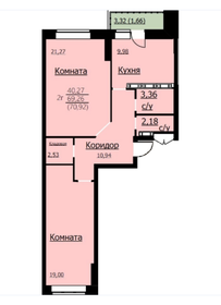 Квартира 70,9 м², 2-комнатная - изображение 1