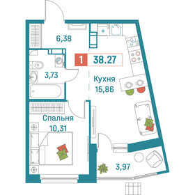 37,7 м², 1-комнатная квартира 6 800 000 ₽ - изображение 101