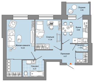 91,7 м², 3-комнатная квартира 11 000 000 ₽ - изображение 72
