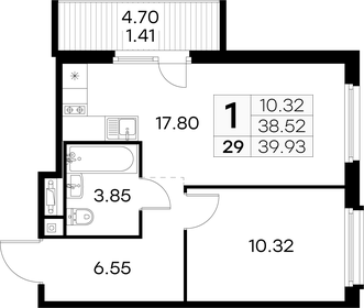 40,9 м², 1-комнатная квартира 14 500 000 ₽ - изображение 125