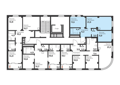 63 м², 3-комнатная квартира 8 800 000 ₽ - изображение 57