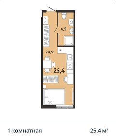 Квартира 25,4 м², 1-комнатные - изображение 4