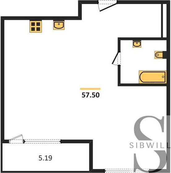 57,5 м², 2-комнатная квартира 14 800 000 ₽ - изображение 1