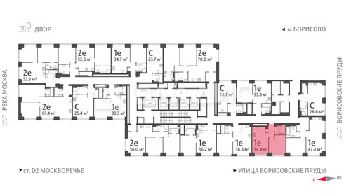 Квартира 34,4 м², 1-комнатная - изображение 2