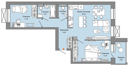 84,6 м², 3-комнатная квартира 7 680 000 ₽ - изображение 71