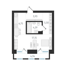 36 м², квартира-студия 9 450 000 ₽ - изображение 80