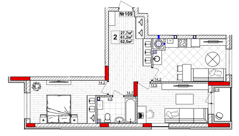 64 м², 3-комнатная квартира 6 980 000 ₽ - изображение 67