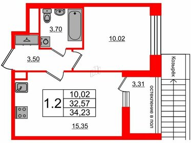 Квартира 32,6 м², 1-комнатная - изображение 1