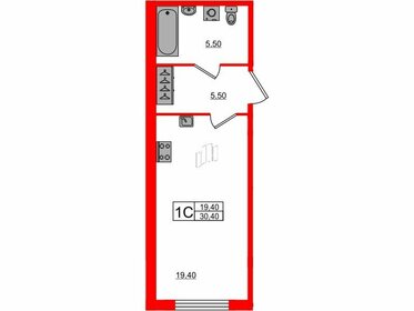 26,6 м², квартира-студия 7 400 000 ₽ - изображение 64