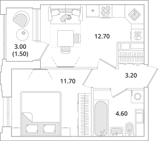 34,1 м², 1-комнатная квартира 7 561 362 ₽ - изображение 75