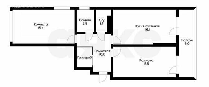 Квартира 67,6 м², 2-комнатная - изображение 1