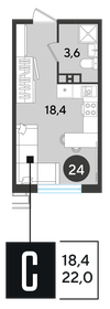 22 м², квартира-студия 4 400 000 ₽ - изображение 15