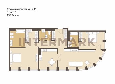 Квартира 132,2 м², 3-комнатные - изображение 1