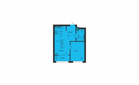 42,7 м², 1-комнатная квартира 7 600 000 ₽ - изображение 113