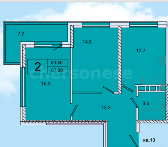 67,9 м², 2-комнатные апартаменты 12 493 600 ₽ - изображение 50