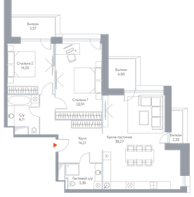 78,6 м², 3-комнатная квартира 26 500 000 ₽ - изображение 110