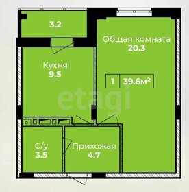 Квартира 40 м², 1-комнатная - изображение 1