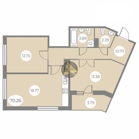 Квартира 70,3 м², 2-комнатная - изображение 1