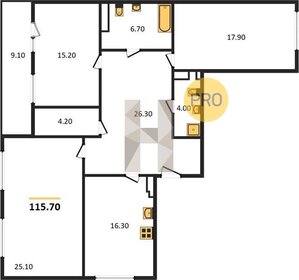 Квартира 115,7 м², 3-комнатная - изображение 1