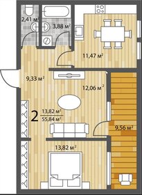 70,9 м², 2-комнатная квартира 6 136 152 ₽ - изображение 111