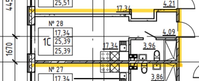 Квартира 25,4 м², студия - изображение 2